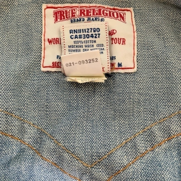 🌸Host Pick 🌸 True Religion Denim  Jean Jacket World tour Medium - Picture 4 of 5